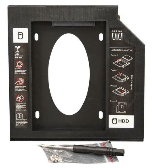 Перехідник Frime для установки 2.­5" SSD/­HDD у відсік приводу 12.­7мм Black (FHDC127P)