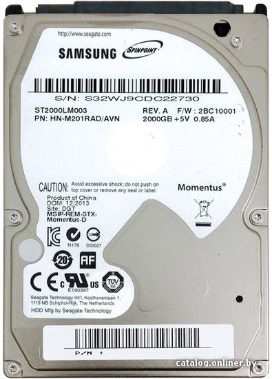 Жесткий диск внутренний 2,5" 2TB Samsung (ST2000LM003)