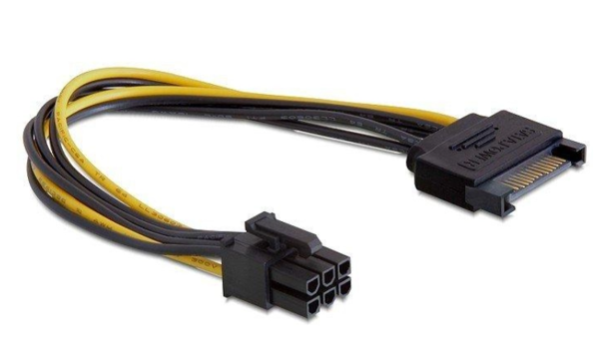 Кабель живлення Video power 6pin to 2 Sata