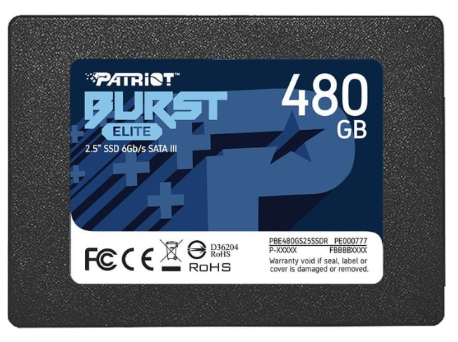 Накопичувач SSD 480GB Patriot Burst Elite 2.­5" SATAIII TLC (PBE480GS25SSDR)