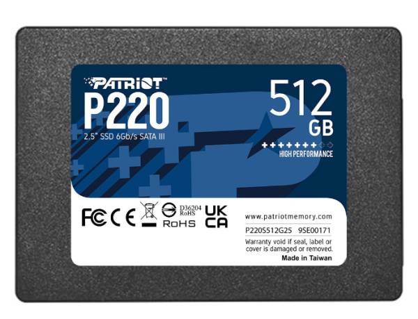 Накопичувач SSD 512GB Patriot P220 2.­5" SATAIII TLC (P220S512G25)