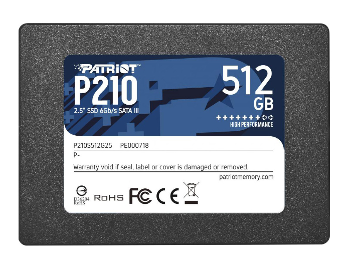 Накопичувач SSD 512GB Patriot P210 2.­5" SATAIII TLC (P210S512G25)