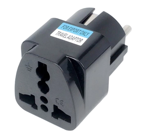 Перехідник UK/US розетка - EU вилка Black